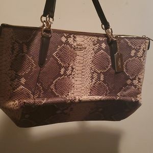 Snake skin leather coach bag